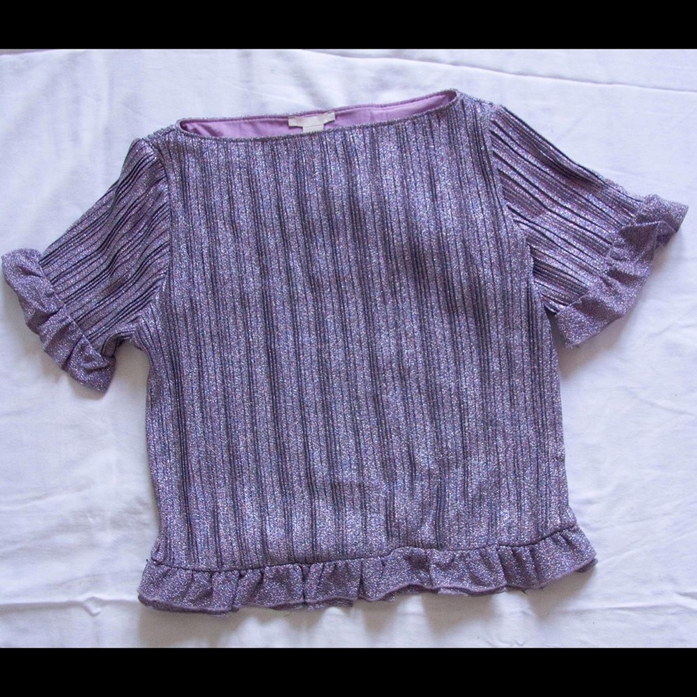 H & M women’s purple sparkle shirt size US8